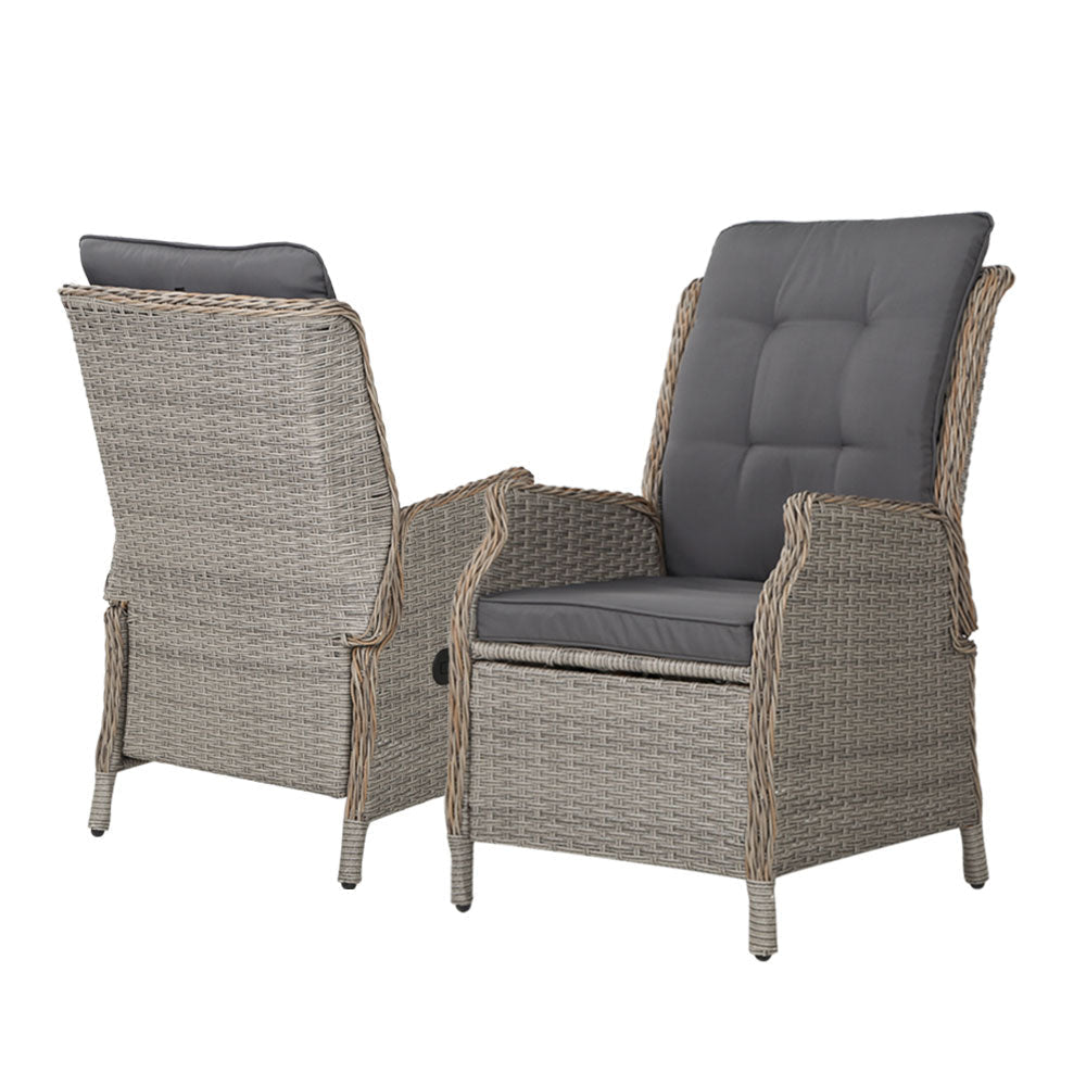 Set of 2 Recliner Chairs Sun lounge Outdoor Patio Furniture Wicker Sofa Lounger Sets Fast shipping On sale