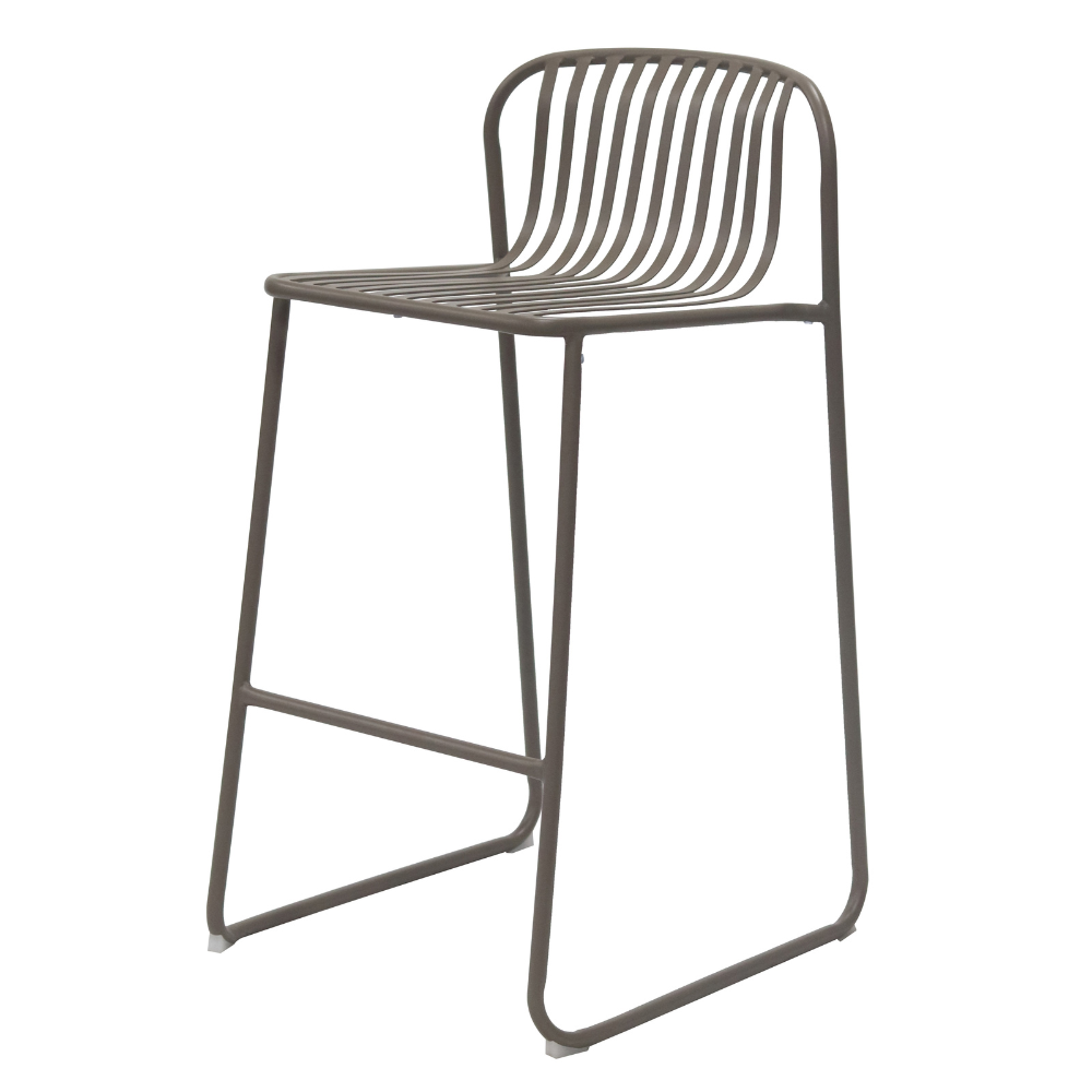 Set Of 2 Renzo Antirust Treatment Metal Outdoor Counter Bar Stool Chair Cappucino Fast shipping On sale