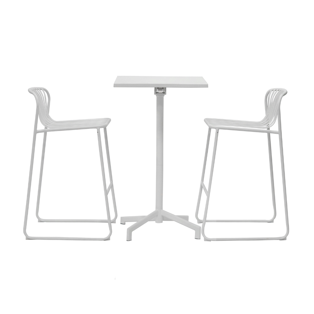 Set Of 2 Renzo Antirust Treatment Metal Outdoor Counter Bar Stool Chair White Fast shipping On sale