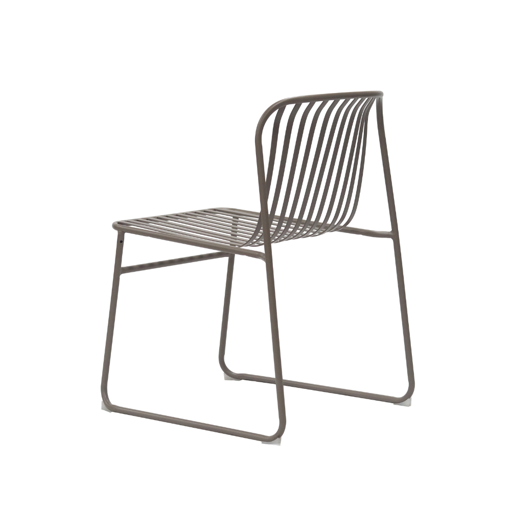 Set Of 2 Renzo Antirust Treatment Metal Outdoor Dining Side Chair Cappuccino Fast shipping On sale