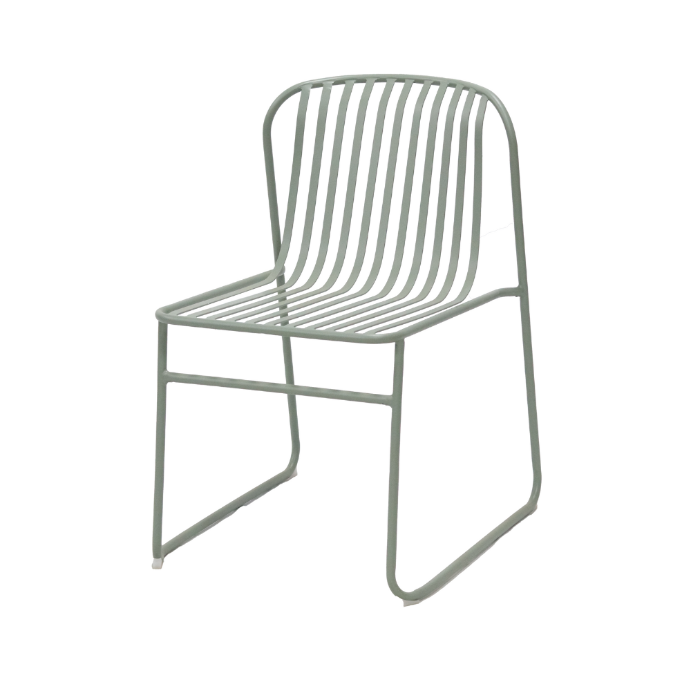 Set Of 2 Renzo Antirust Treatment Metal Outdoor Dining Side Chair Thyme Green Fast shipping On sale