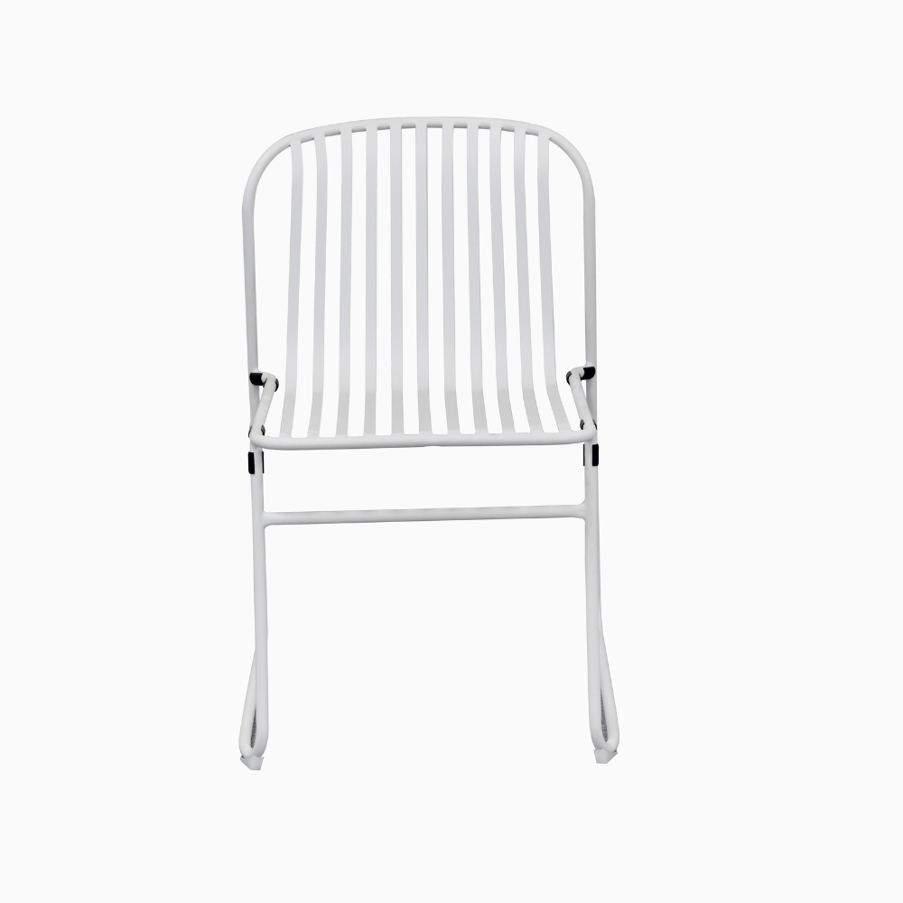 Set Of 2 Renzo Antirust Treatment Metal Outdoor Dining Side Chair White Fast shipping On sale