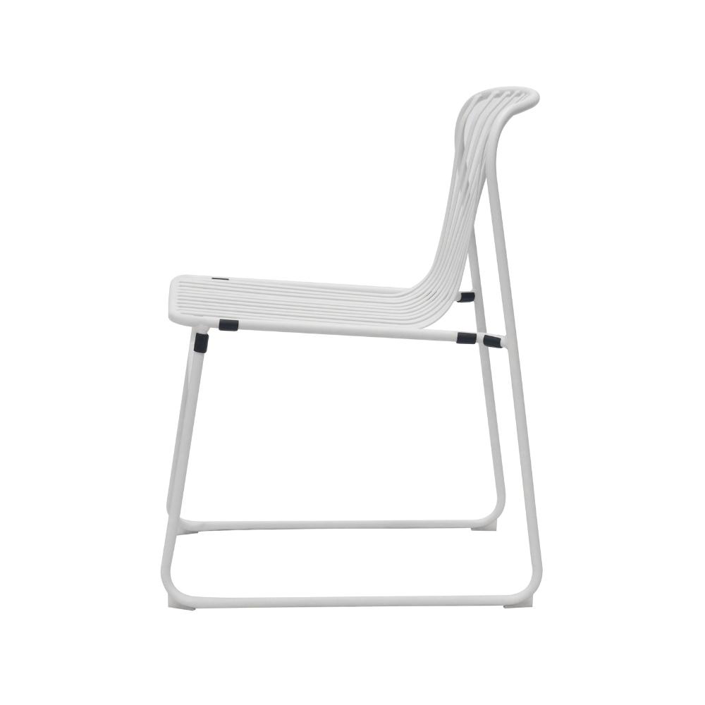 Set Of 2 Renzo Antirust Treatment Metal Outdoor Dining Side Chair White Fast shipping On sale