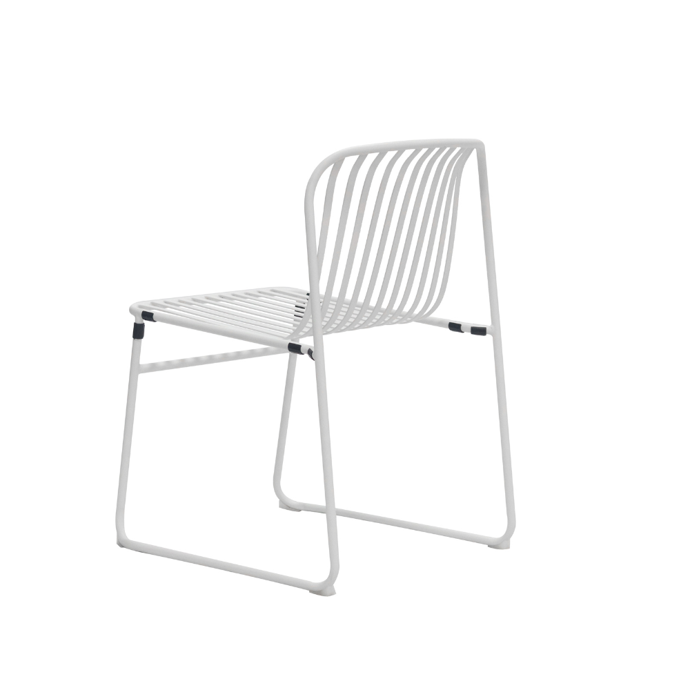 Set Of 2 Renzo Antirust Treatment Metal Outdoor Dining Side Chair White Fast shipping On sale