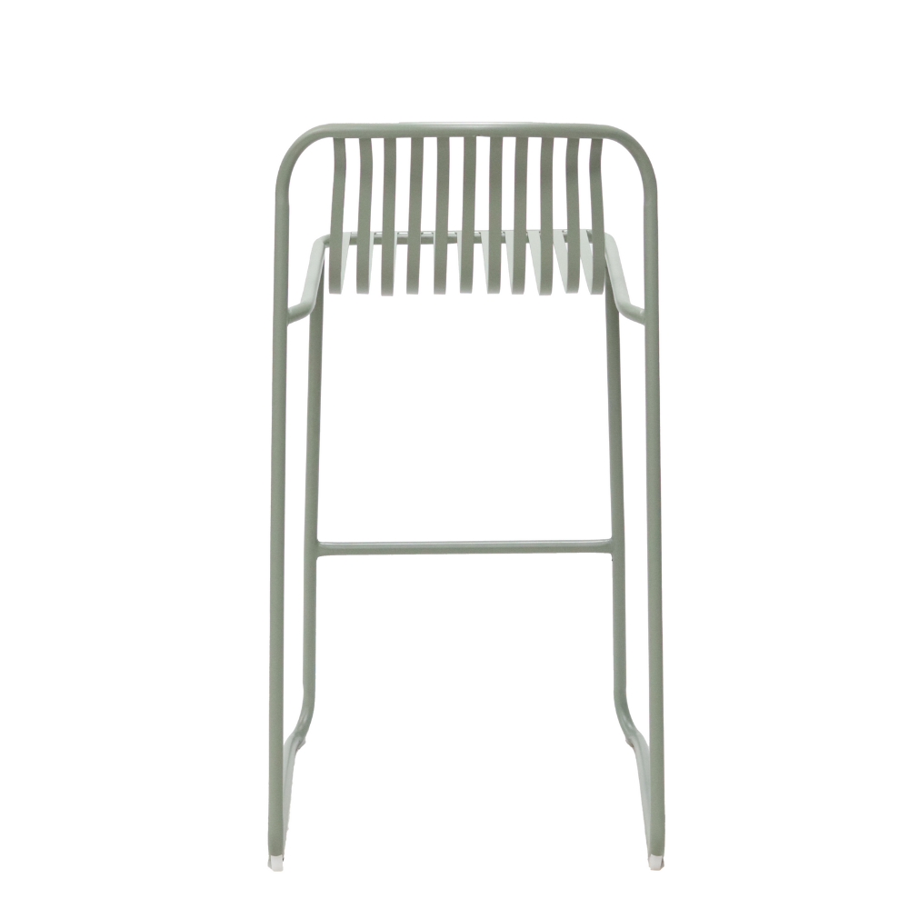 Set Of 2 Renzo Antirust Treatment Outdoor Bar Stool Chair Metal Frame Thyme Green Dining Fast shipping On sale