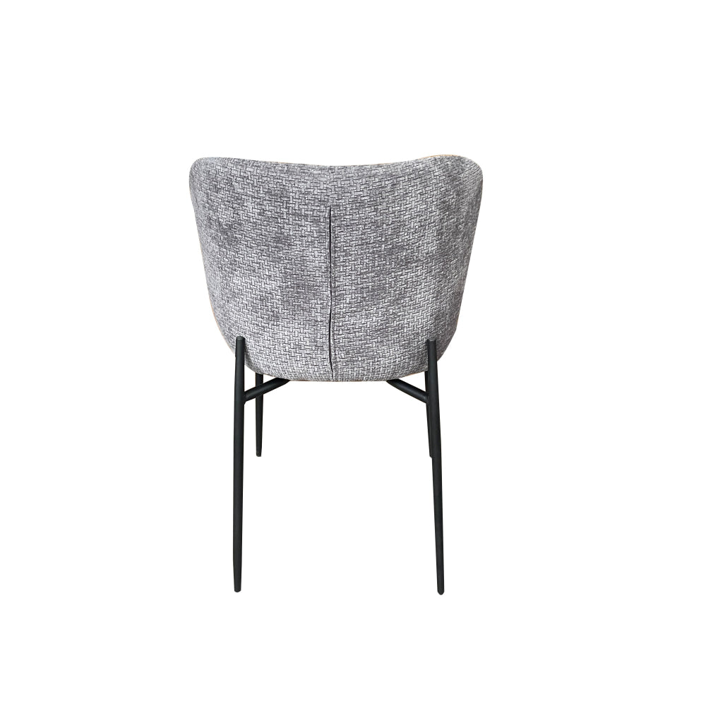 Set Of 2 Sonata Fabric Kitchen Dining Side Chair Metal Legs Grey/Black Fast shipping On sale