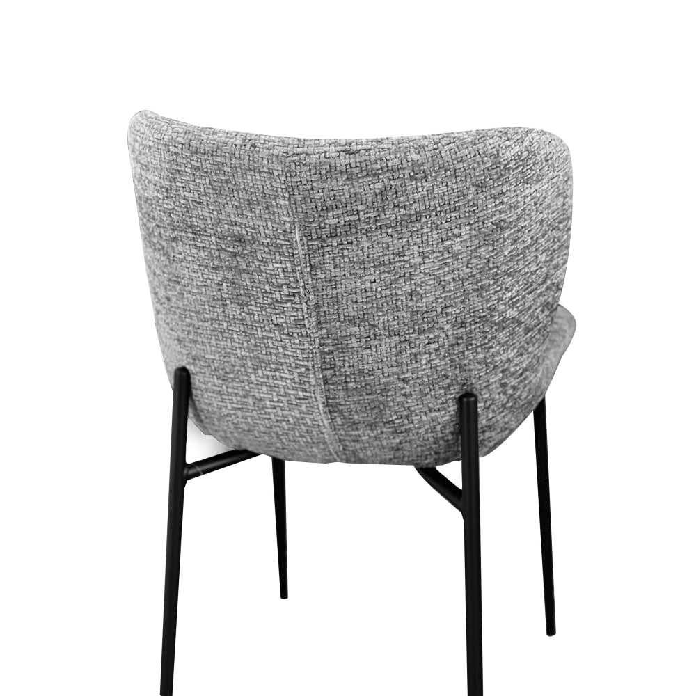 Set Of 2 Sonata Fabric Kitchen Dining Side Chair Metal Legs Grey/Black Fast shipping On sale