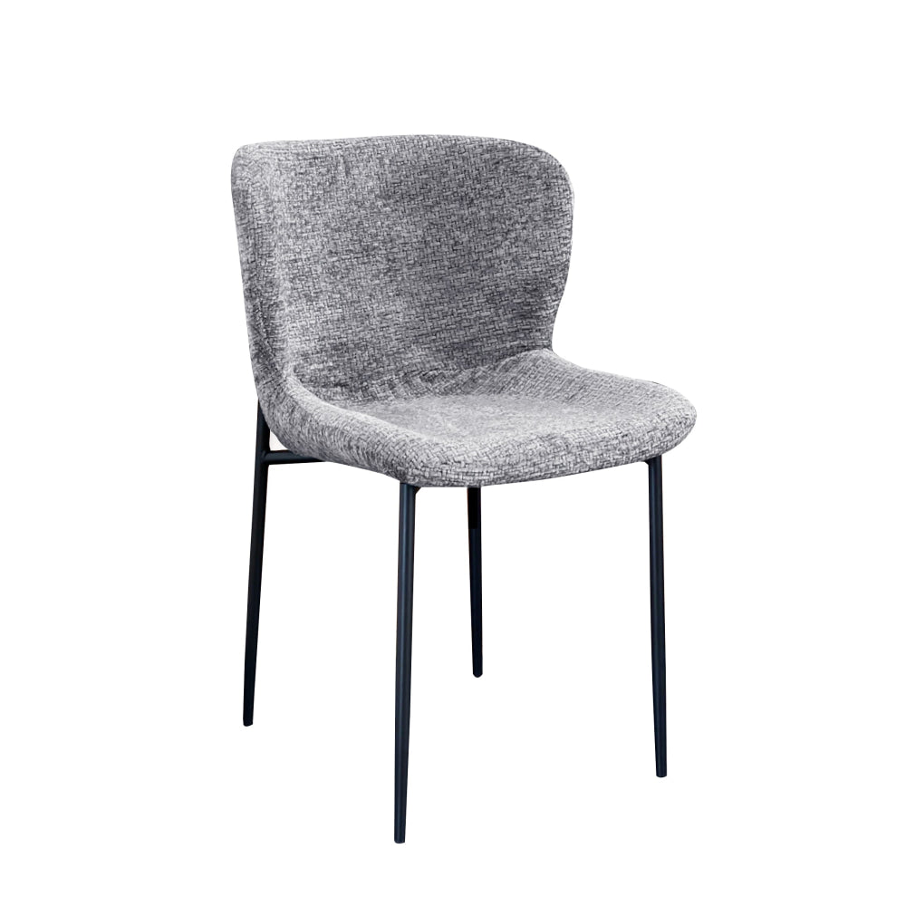 Set Of 2 Sonata Fabric Kitchen Dining Side Chair Metal Legs Grey/Black Fast shipping On sale