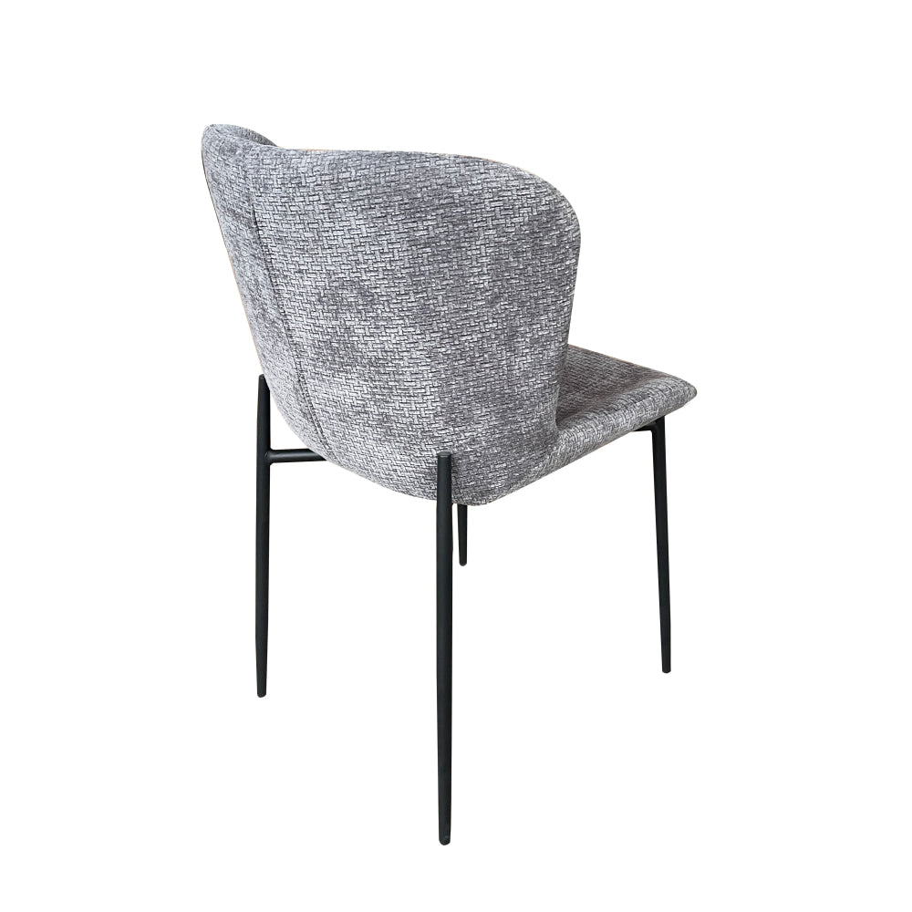 Set Of 2 Sonata Fabric Kitchen Dining Side Chair Metal Legs Grey/Black Fast shipping On sale