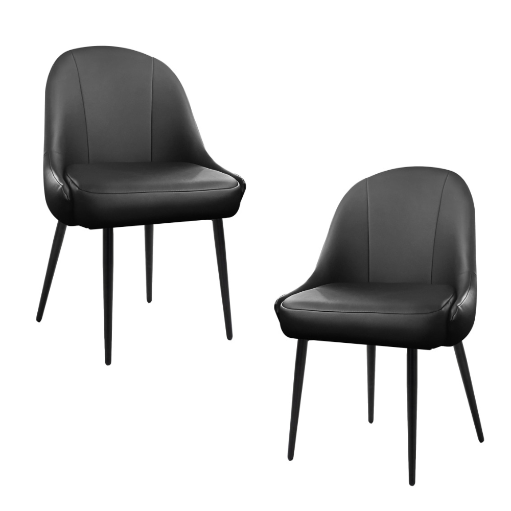 Set Of 2 Soon PU Leather Kitchen Dining Chair Metal Legs Black Fast shipping On sale