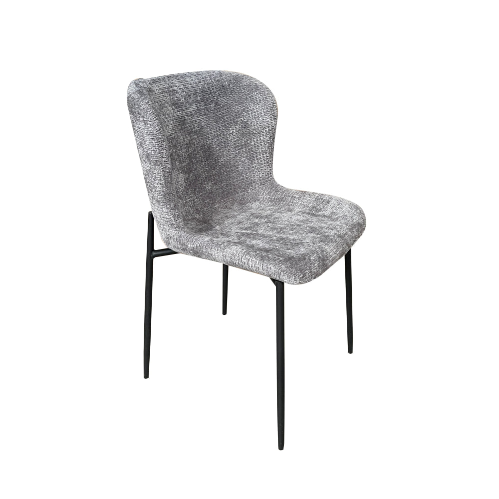 Set Of 2 Spinel Fabric Kitchen Dining Chair Metal Legs Grey/Black Fast shipping On sale