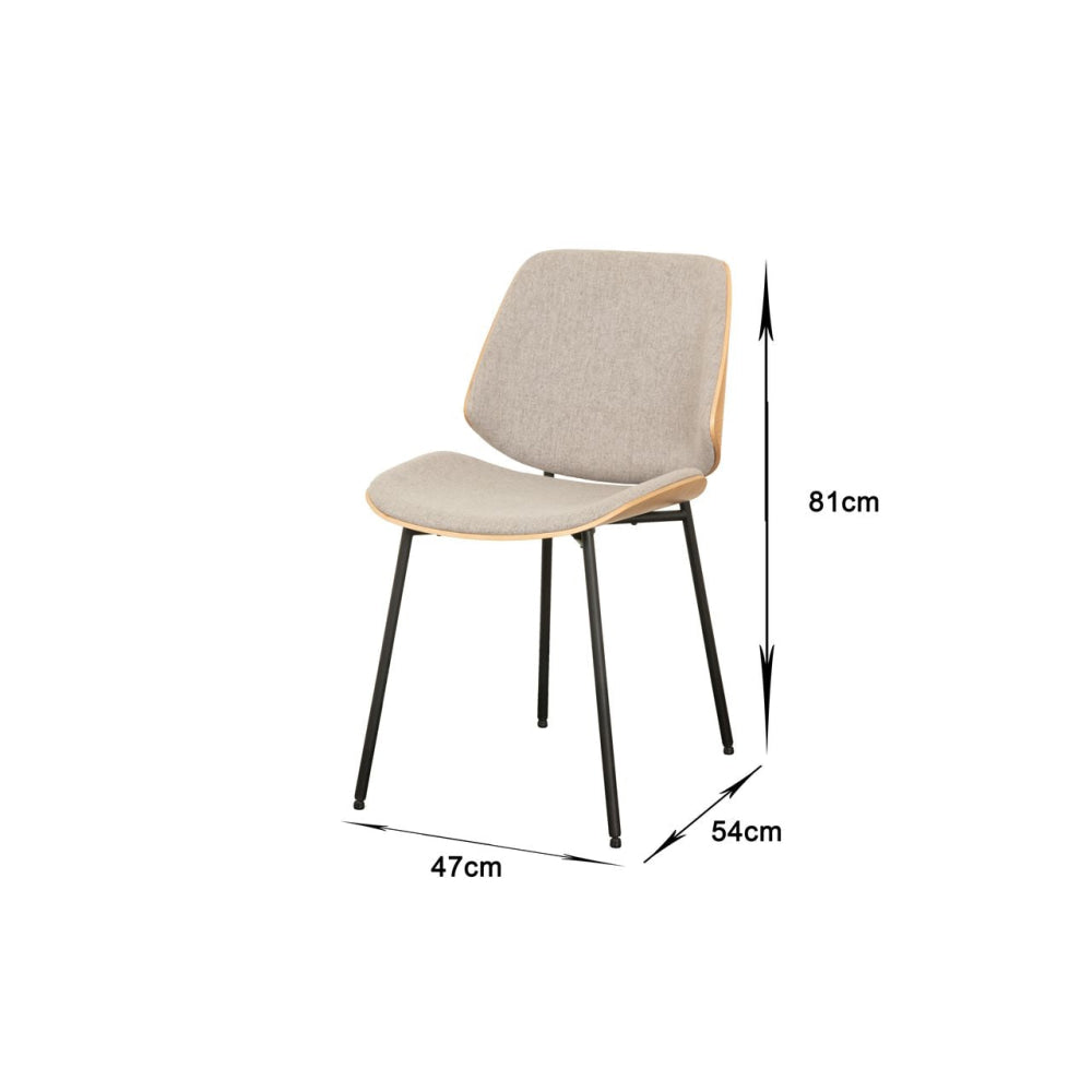 Set Of 2 Stylish Modern Fabric Kitchen Dining Chairs Wooden Frame - Light Grey Chair Fast shipping On sale