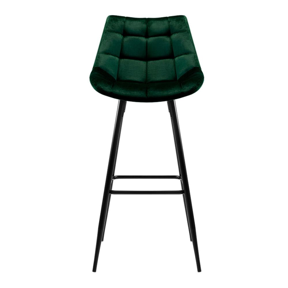 Set of 2 Velvet Bar Stools - Green Stool Fast shipping On sale