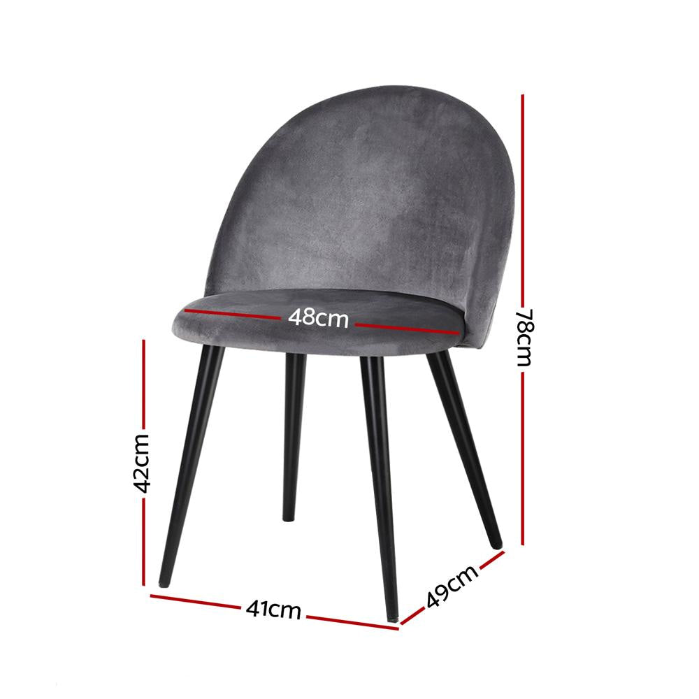 Set of 2 Velvet Modern Dining Chair - Dark Grey Fast shipping On sale