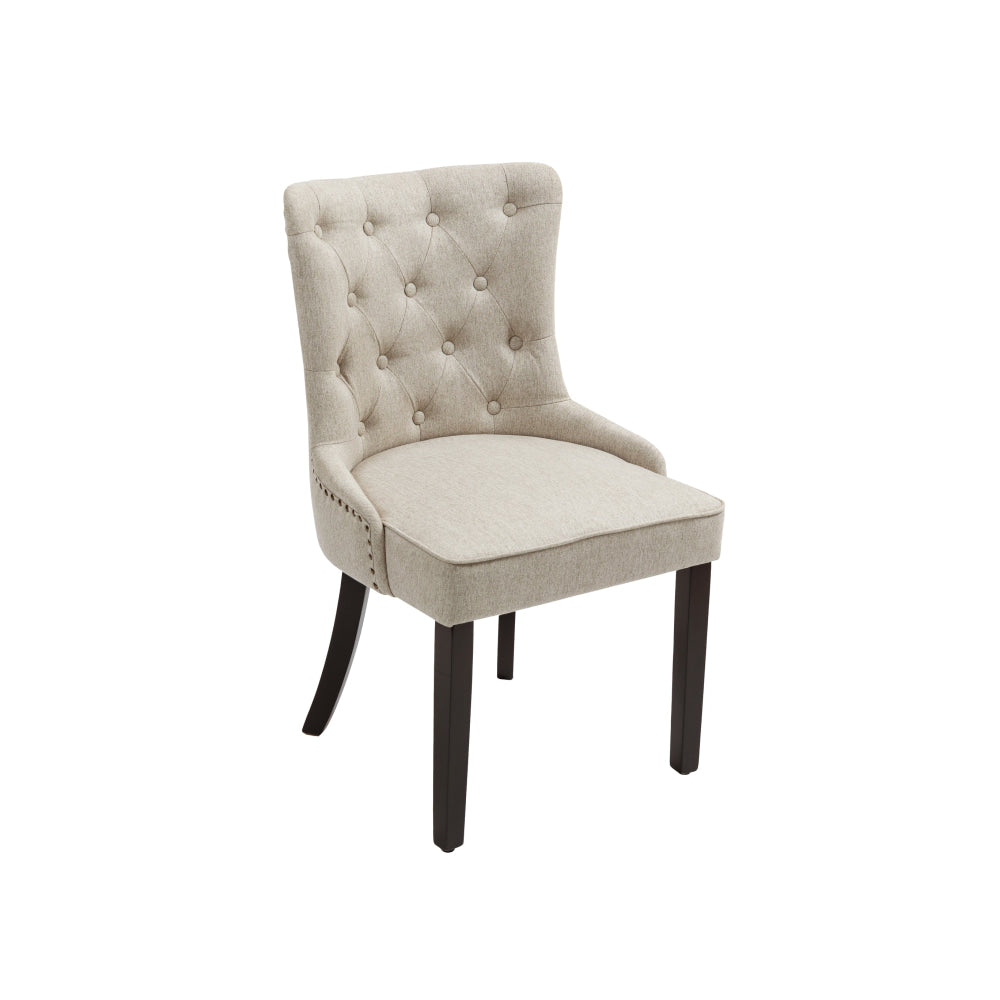 Set Of 2 Will Modern Fabric Kitchen Dining Chair - Beige Fast shipping On sale