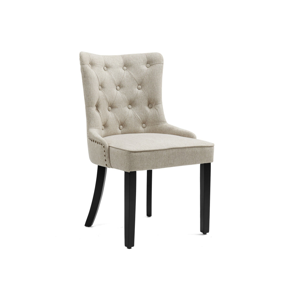 Set Of 2 Will Modern Fabric Kitchen Dining Chair - Beige Fast shipping On sale