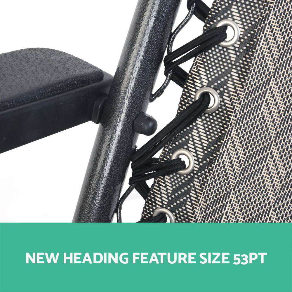 Set of 2 Zero Gravity Chairs Reclining Outdoor Furniture Sun Lounge Folding Camping Lounger Grey Sets Fast shipping On sale