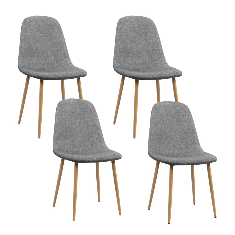Set of 4 Adamas Fabric Dining Chairs - Light Grey Chair Fast shipping On sale