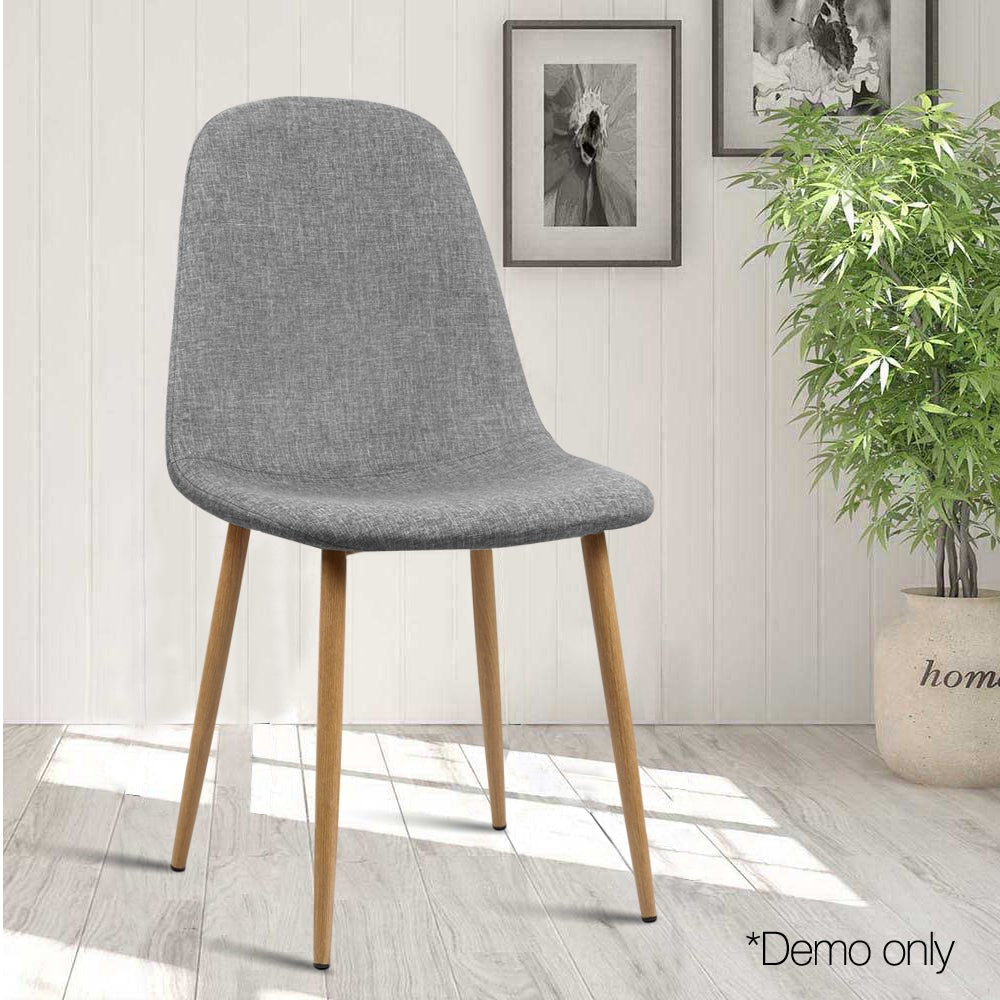 Set of 4 Adamas Fabric Dining Chairs - Light Grey Chair Fast shipping On sale