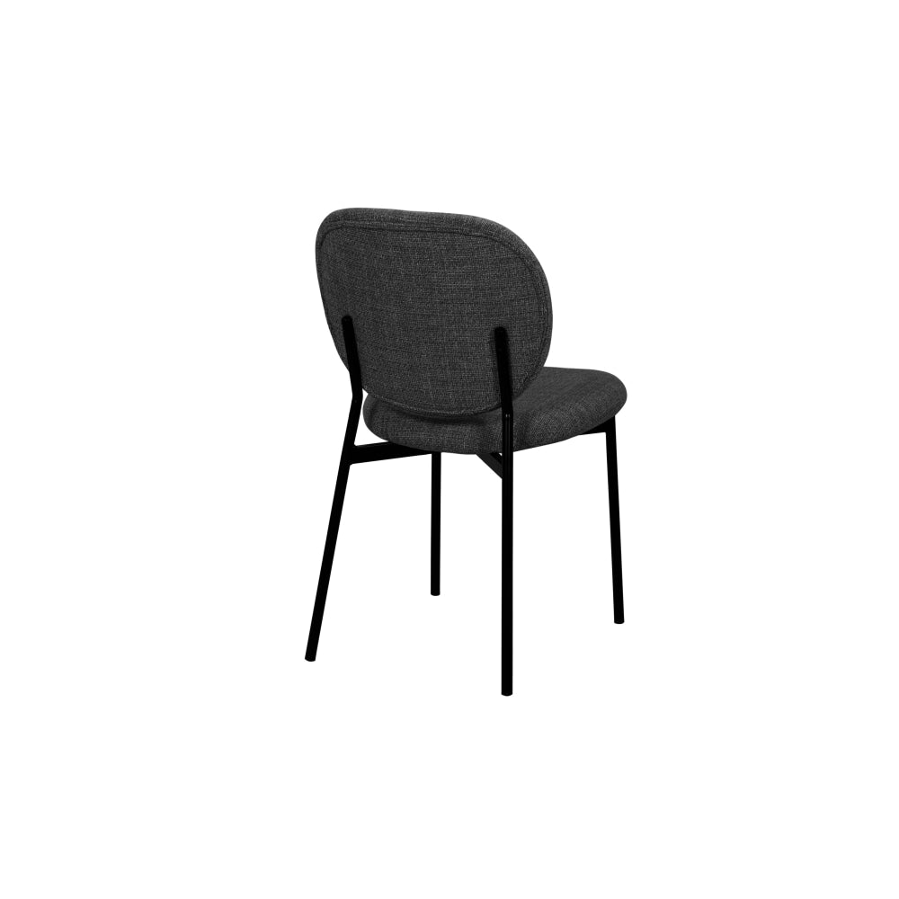 Set Of 4 Archie Fabric Kitchen Dining Chair Metal Legs Black Fast shipping On sale