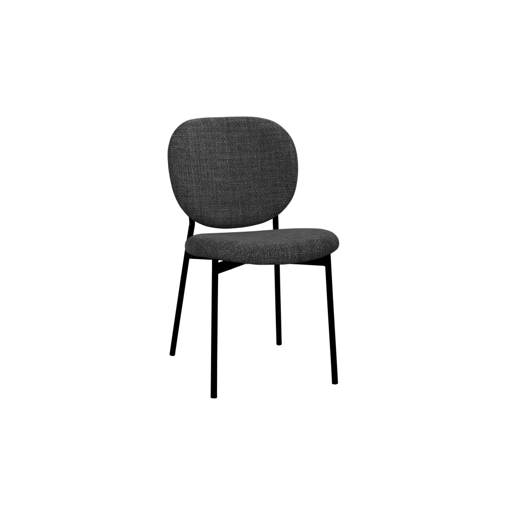 Set Of 4 Archie Fabric Kitchen Dining Chair Metal Legs Black Fast shipping On sale