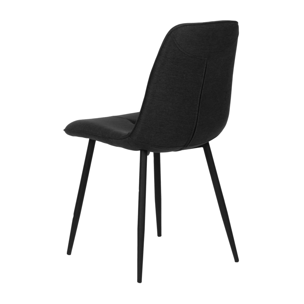 Set Of 4 Barley Velvet Fabric Kitchen Dining Chair Metal Legs - Black Fast shipping On sale