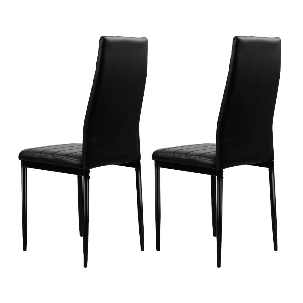 Set of 4 Dining Chairs PVC Leather - Black Chair Fast shipping On sale