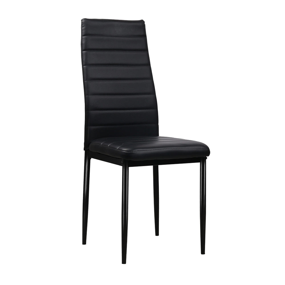 Set of 4 Dining Chairs PVC Leather - Black Chair Fast shipping On sale