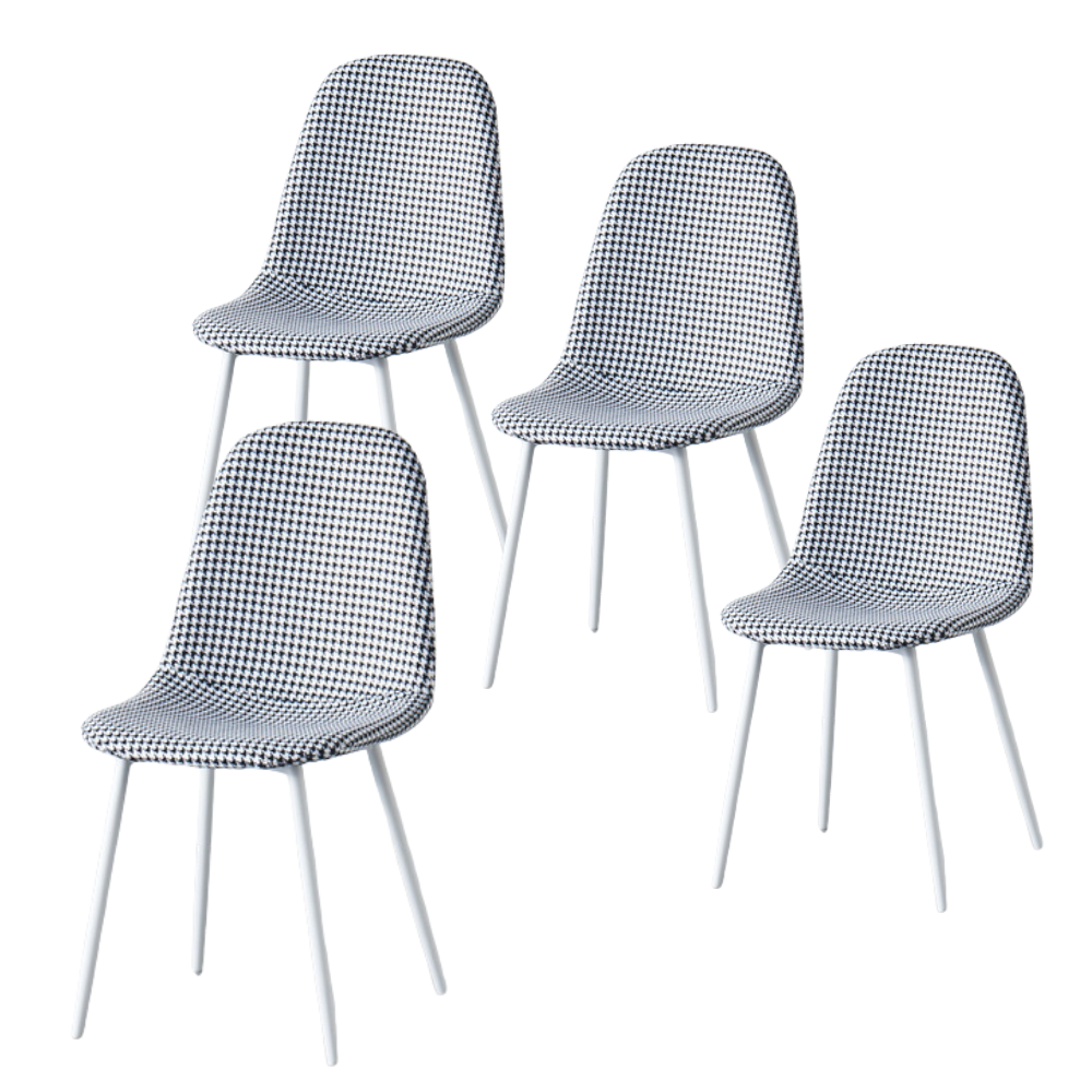 Set Of 4 Modern Kitchen Fabric Dining Side Chair Black/White Fast shipping On sale