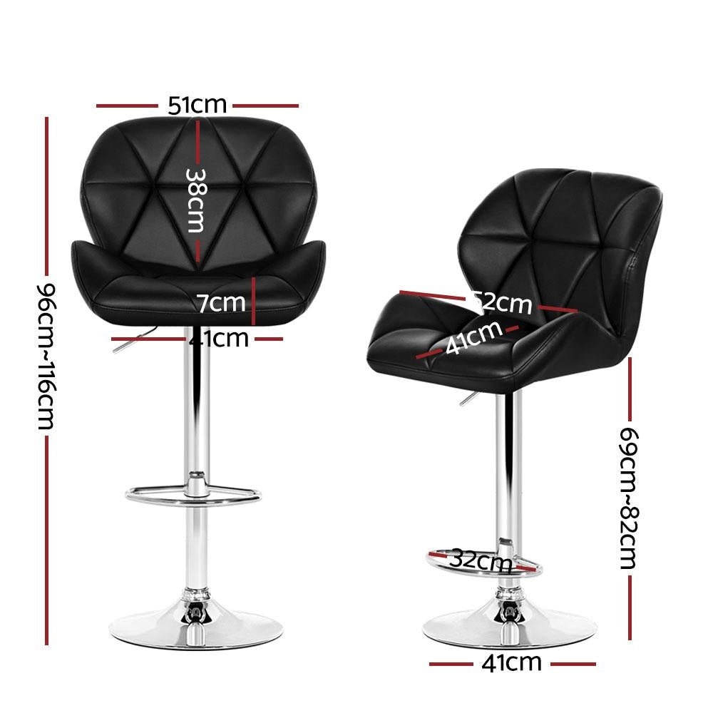 Set of 4 Kitchen Bar Stools - Black and Chrome Stool Fast shipping On sale