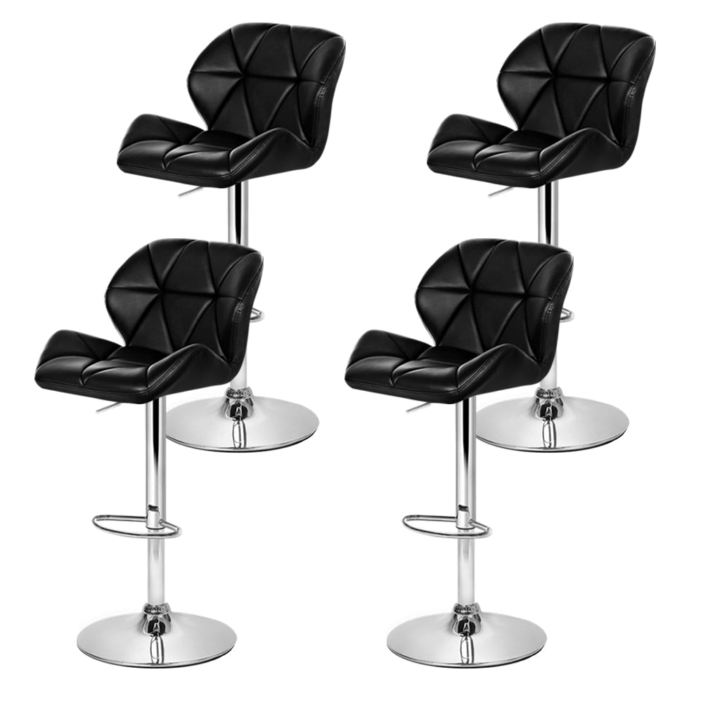 Set of 4 Kitchen Bar Stools - Black and Chrome Stool Fast shipping On sale