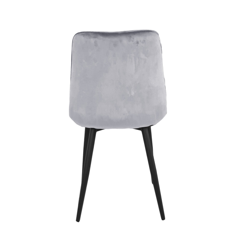 Set of 4 Lainey Fabric Velvet Kitchen Dining Chair Metal Legs Bluish Grey Fast shipping On sale