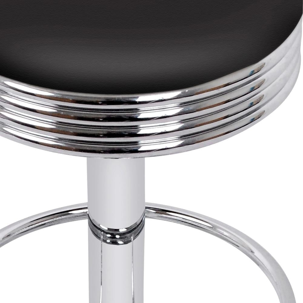 Set of 4 PU Leather Backless Bar Stools - Black and Chrome Stool Fast shipping On sale