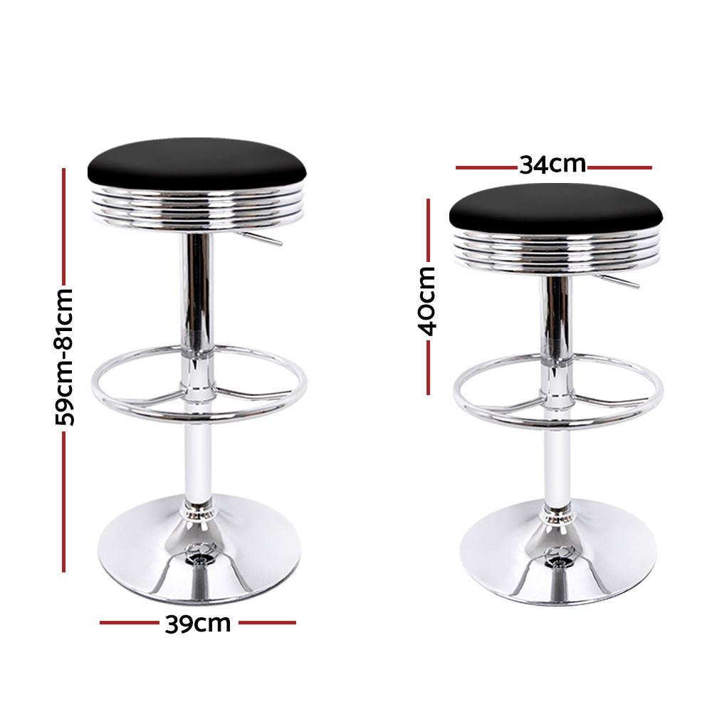 Set of 4 PU Leather Backless Bar Stools - Black and Chrome Stool Fast shipping On sale