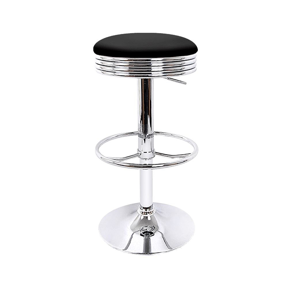 Set of 4 PU Leather Backless Bar Stools - Black and Chrome Stool Fast shipping On sale