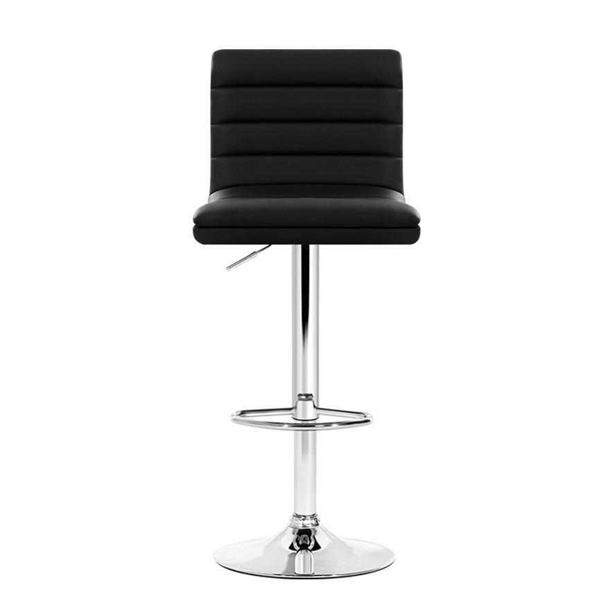 Set of 4 PU Leather Lined Pattern Bar Stools- Black and Chrome Stool Fast shipping On sale