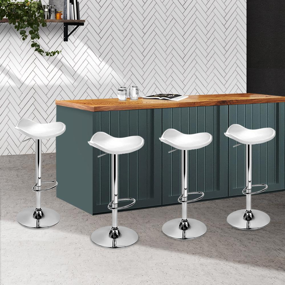 Set of 4 Swivel Bar Stools - White Stool Fast shipping On sale