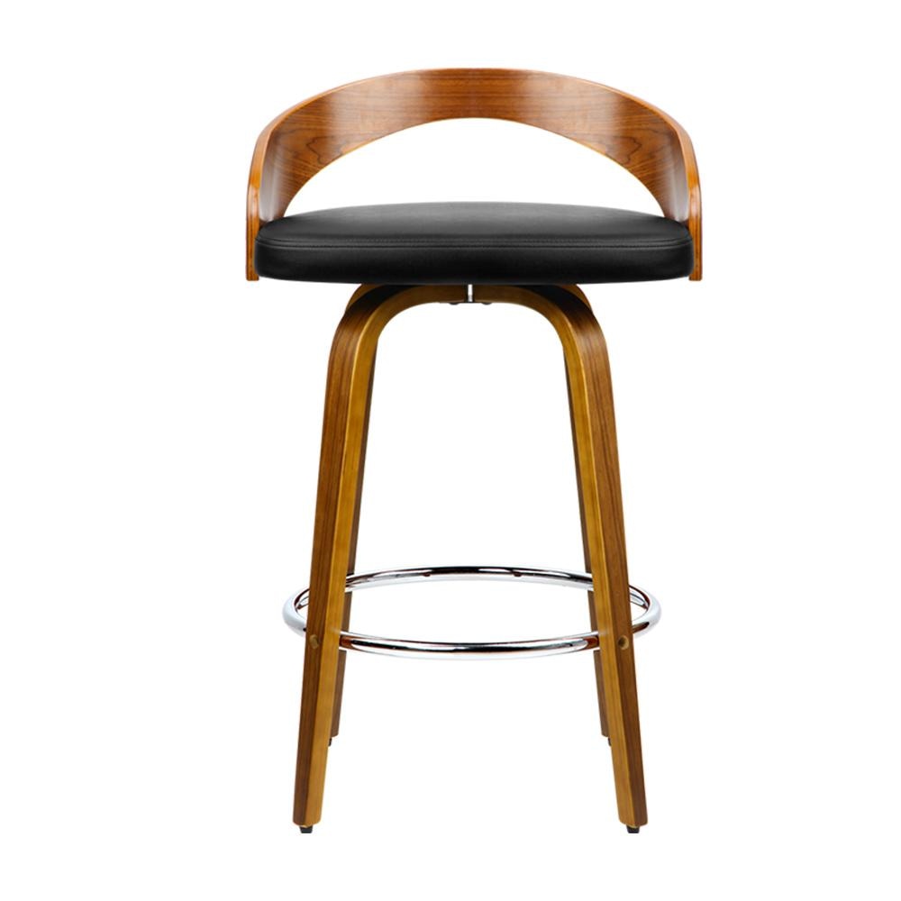 Set of 4 Walnut Wood Bar Stools - Black and Brown Stool Fast shipping On sale