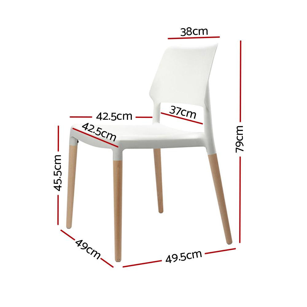 Set of 4 Wooden Stackable Dining Chairs - White Chair Fast shipping On sale