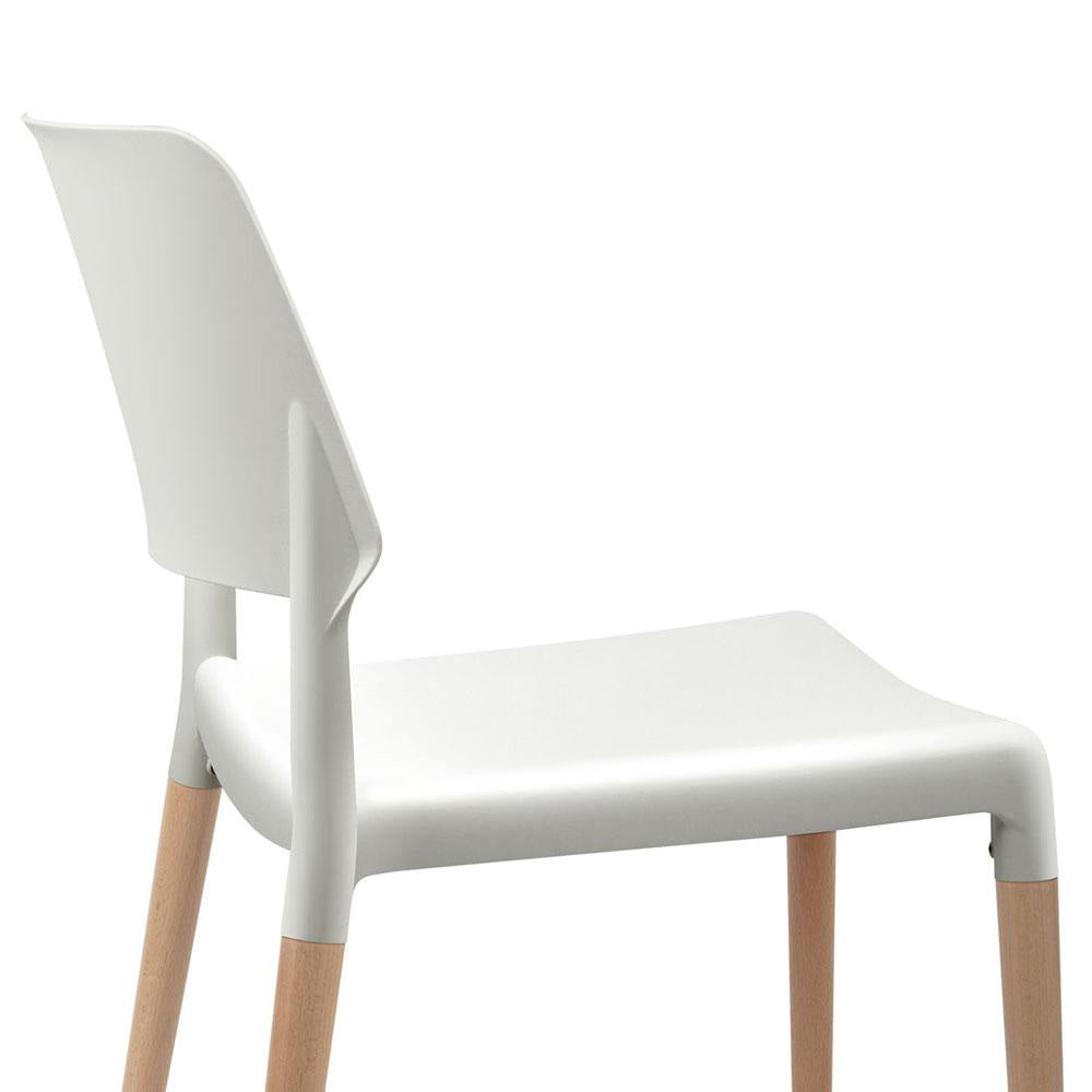 Set of 4 Wooden Stackable Dining Chairs - White Chair Fast shipping On sale