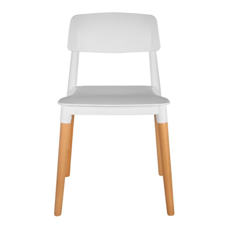 Set Of 6 Scandinavian Kitchen Dining Side Chair White/Natural Fast shipping On sale