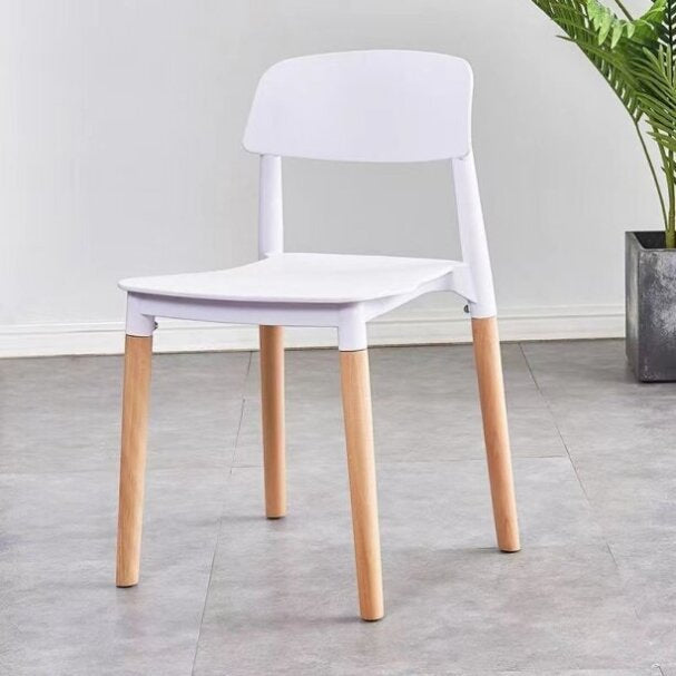 Set Of 6 Scandinavian Kitchen Dining Side Chair White/Natural Fast shipping On sale