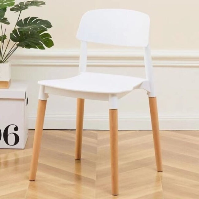 Set Of 6 Scandinavian Kitchen Dining Side Chair White/Natural Fast shipping On sale