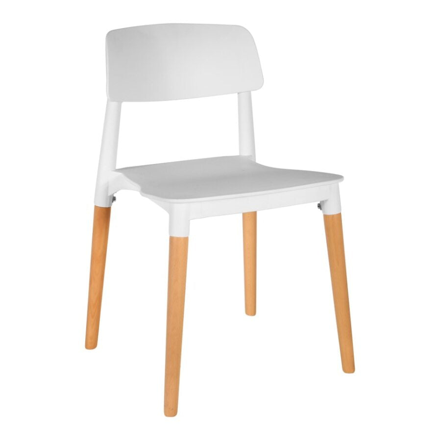 Set Of 6 Scandinavian Kitchen Dining Side Chair White/Natural Fast shipping On sale