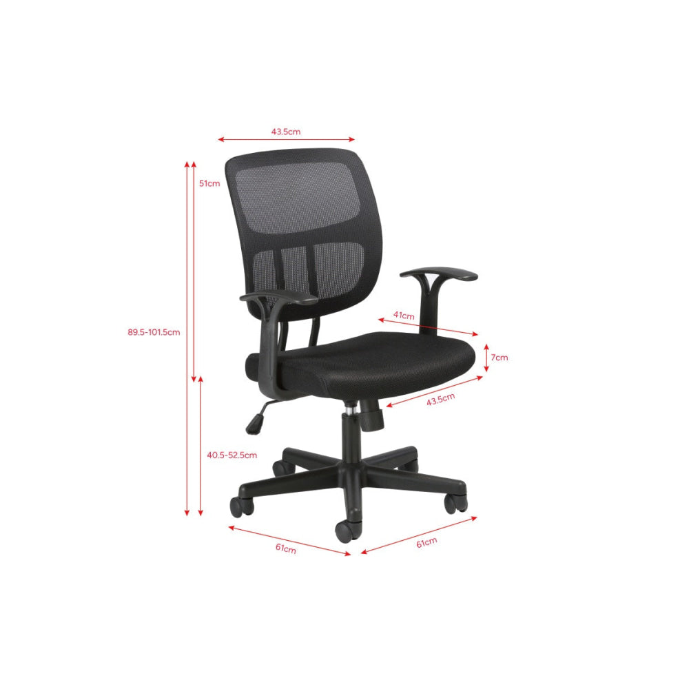 Seto Adjustable Mid Back Mesh Office Computer Chair Black Fast shipping On sale