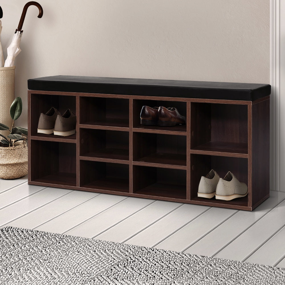 Shoe Cabinet Bench Shoes Storage Rack Organiser Shelf Cupboard Box Walnut Fast shipping On sale