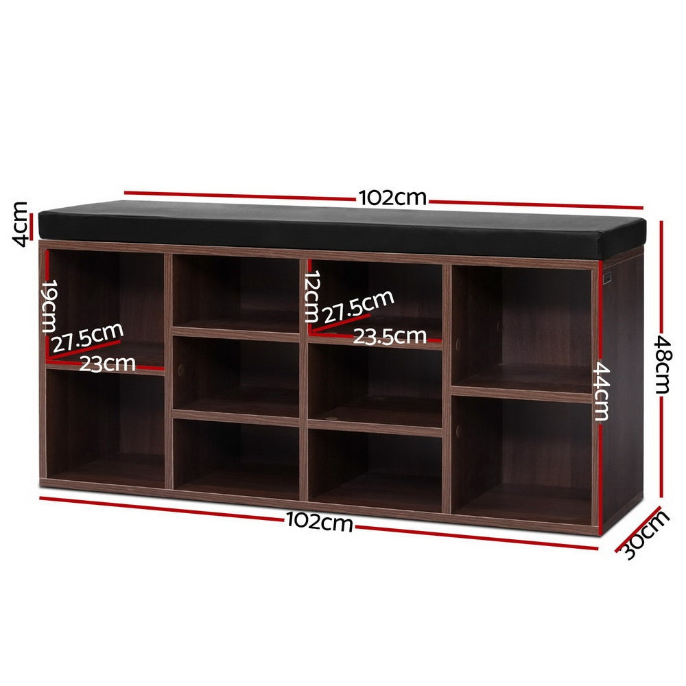 Shoe Cabinet Bench Shoes Storage Rack Organiser Shelf Cupboard Box Walnut Fast shipping On sale