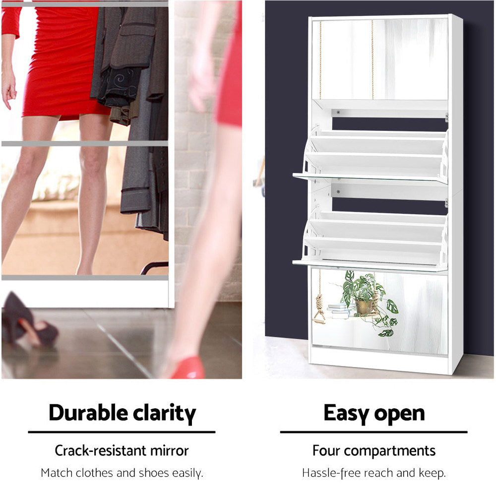 Shoe Cabinet Mirror Shoes Storage Rack Organiser 60 Pairs Cupboard Shelf Fast shipping On sale