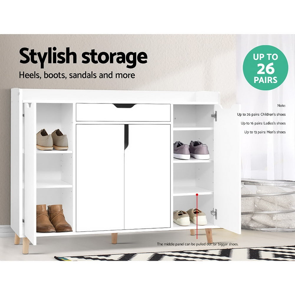 Shoe Cabinet Shoes Storage Rack 120cm Organiser White Drawer Cupboard Fast shipping On sale