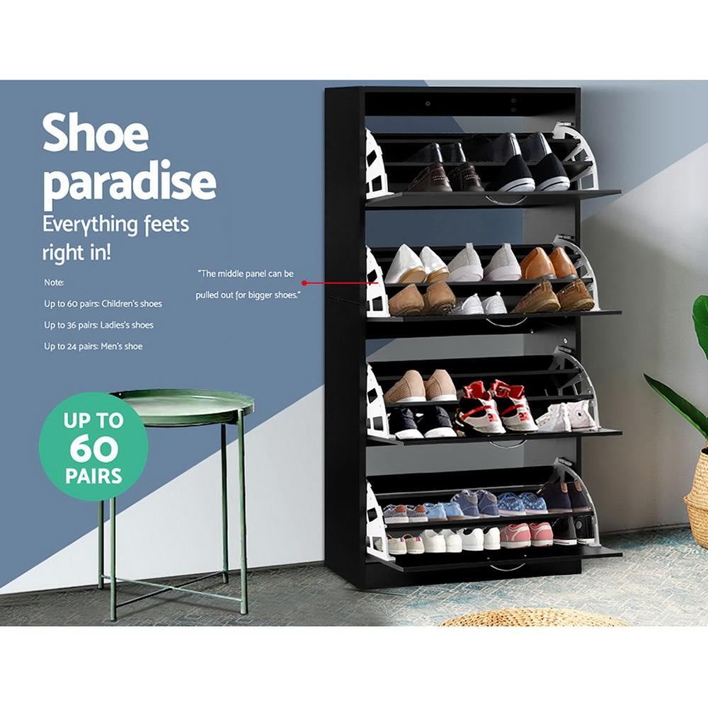 Shoe Cabinet Shoes Storage Rack Organiser 60 Pairs Black Shelf Drawer Fast shipping On sale
